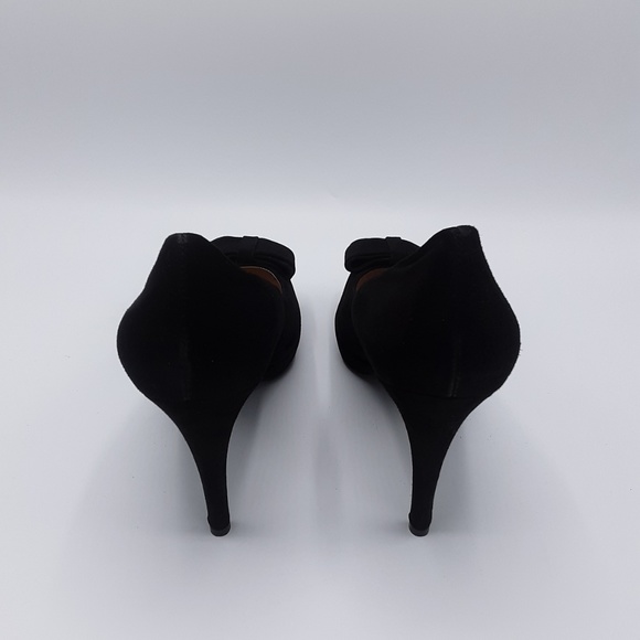 Gastone Lucioli Camoscio Black Suede Bow Pumps - Picture 5 of 6